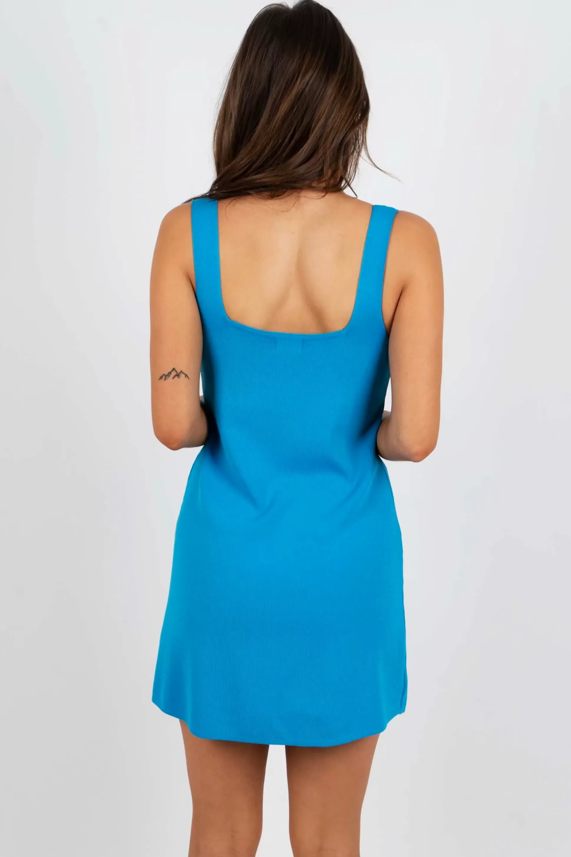 Blushing Brunette A Better Day Dress (Ocean Blue)>Women Dresses