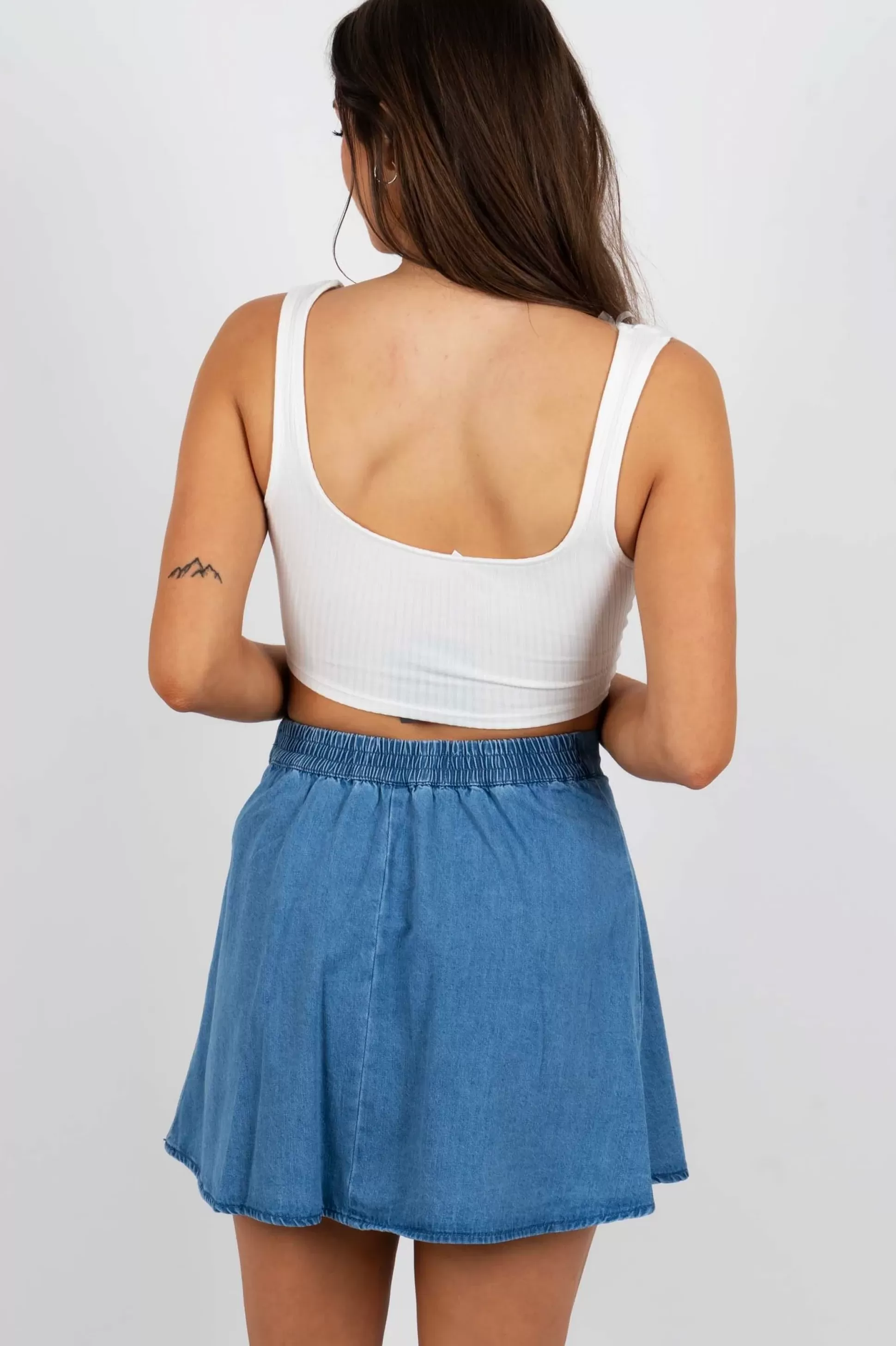 Blushing Brunette Around The Sun Denim Skirt>Women Skirts And Skorts