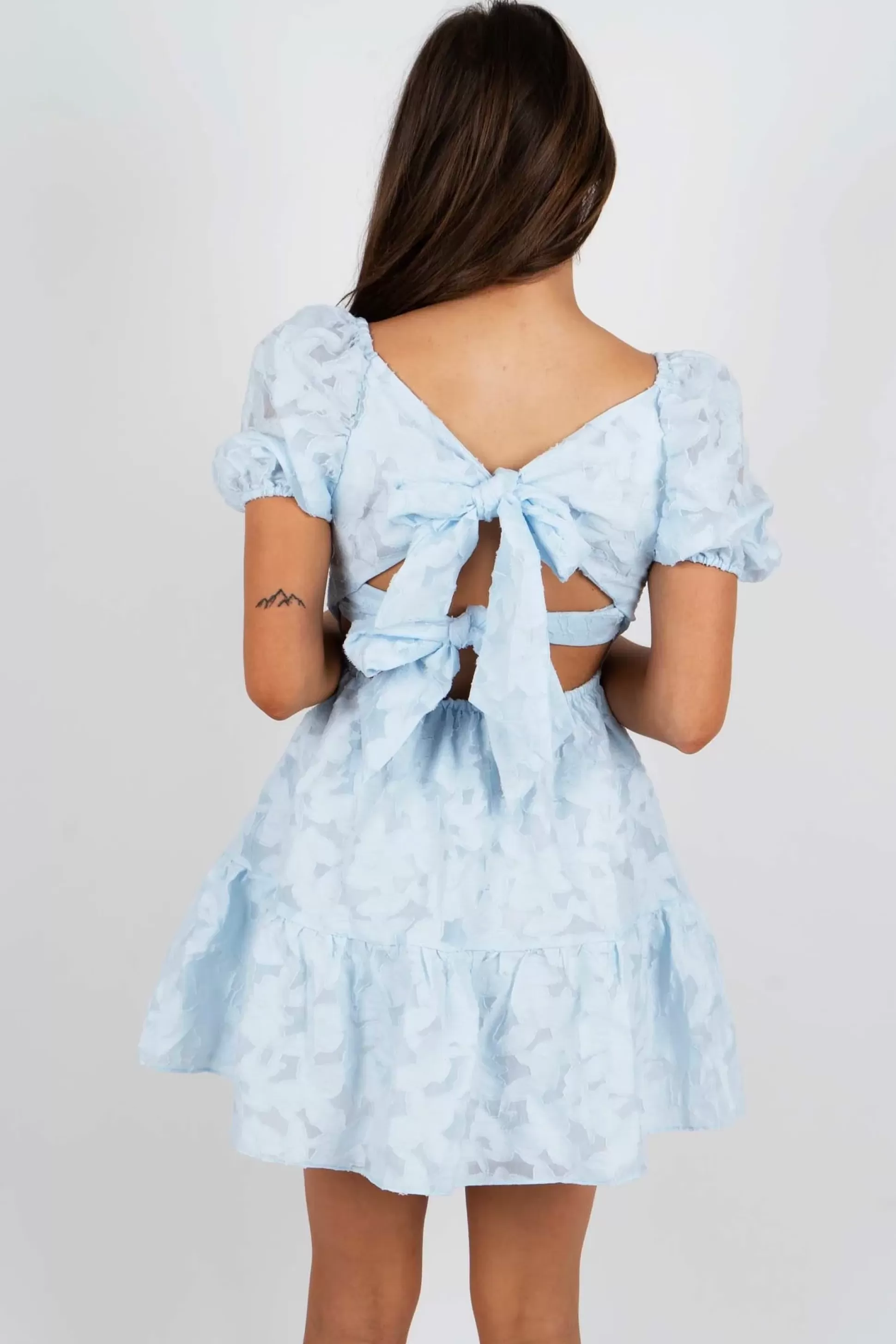 Blushing Brunette Dancing Around Dress (Blue)>Women Dresses