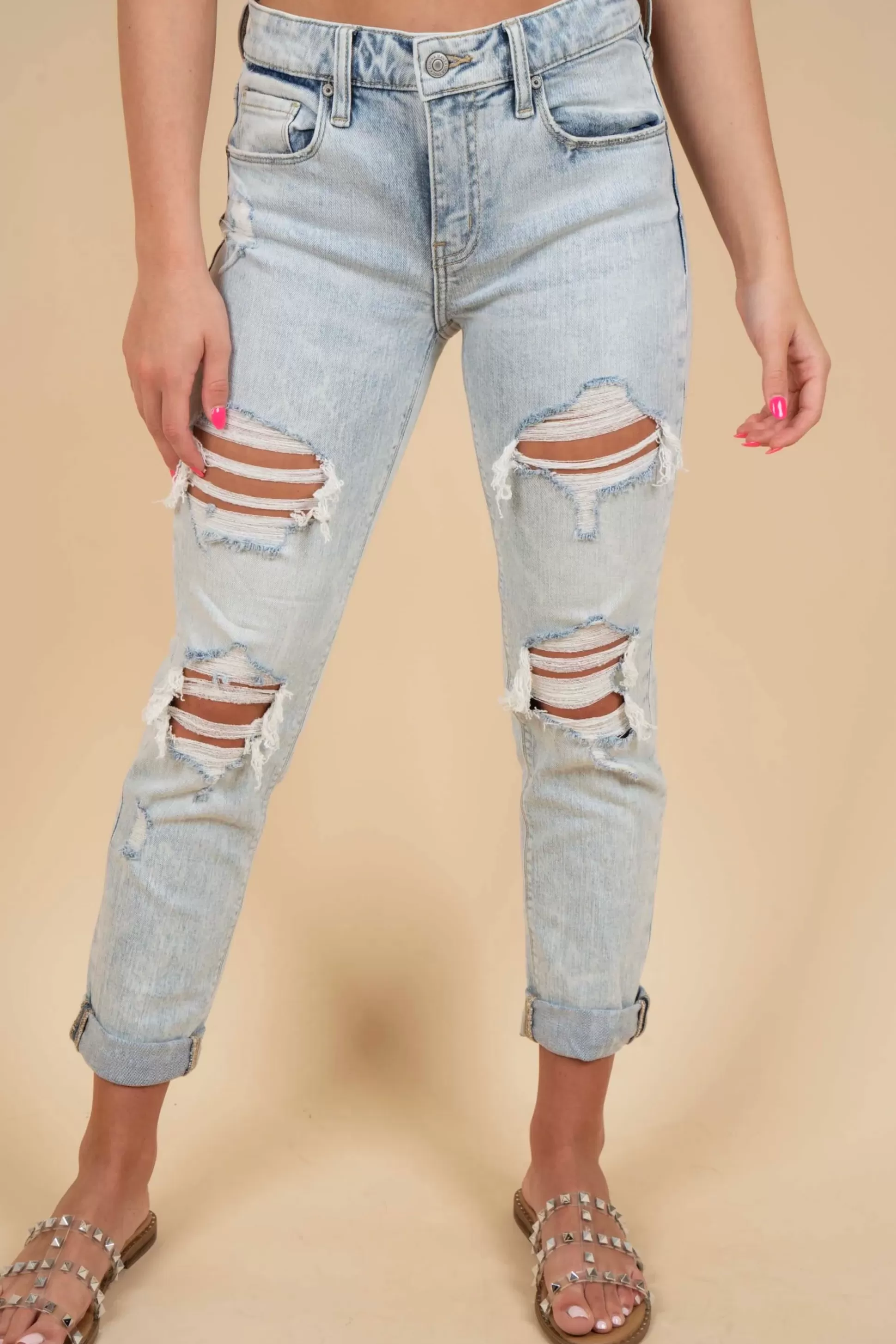 Blushing Brunette Frankie Mid Rise Girlfriend Jeans>Women Pants And Jeans