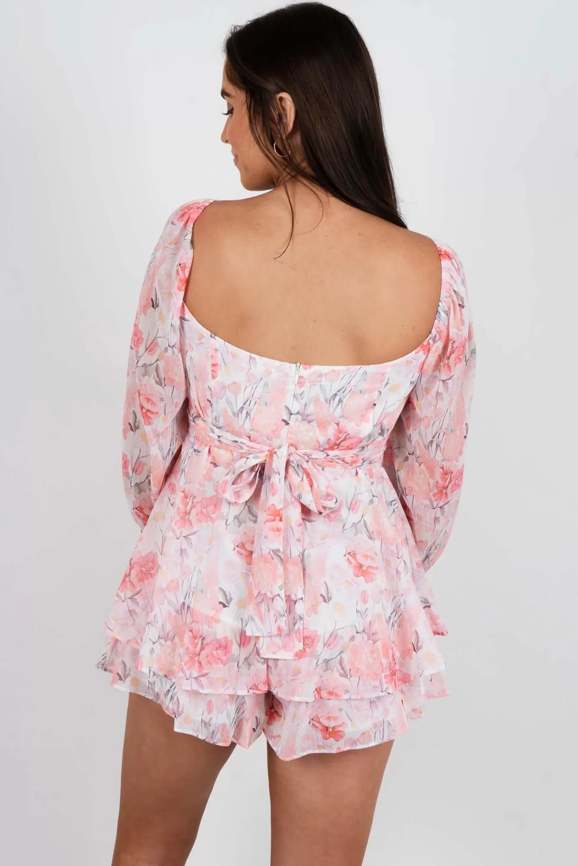 Blushing Brunette Free As A Bird Romper (Multi Pink)>Women Rompers