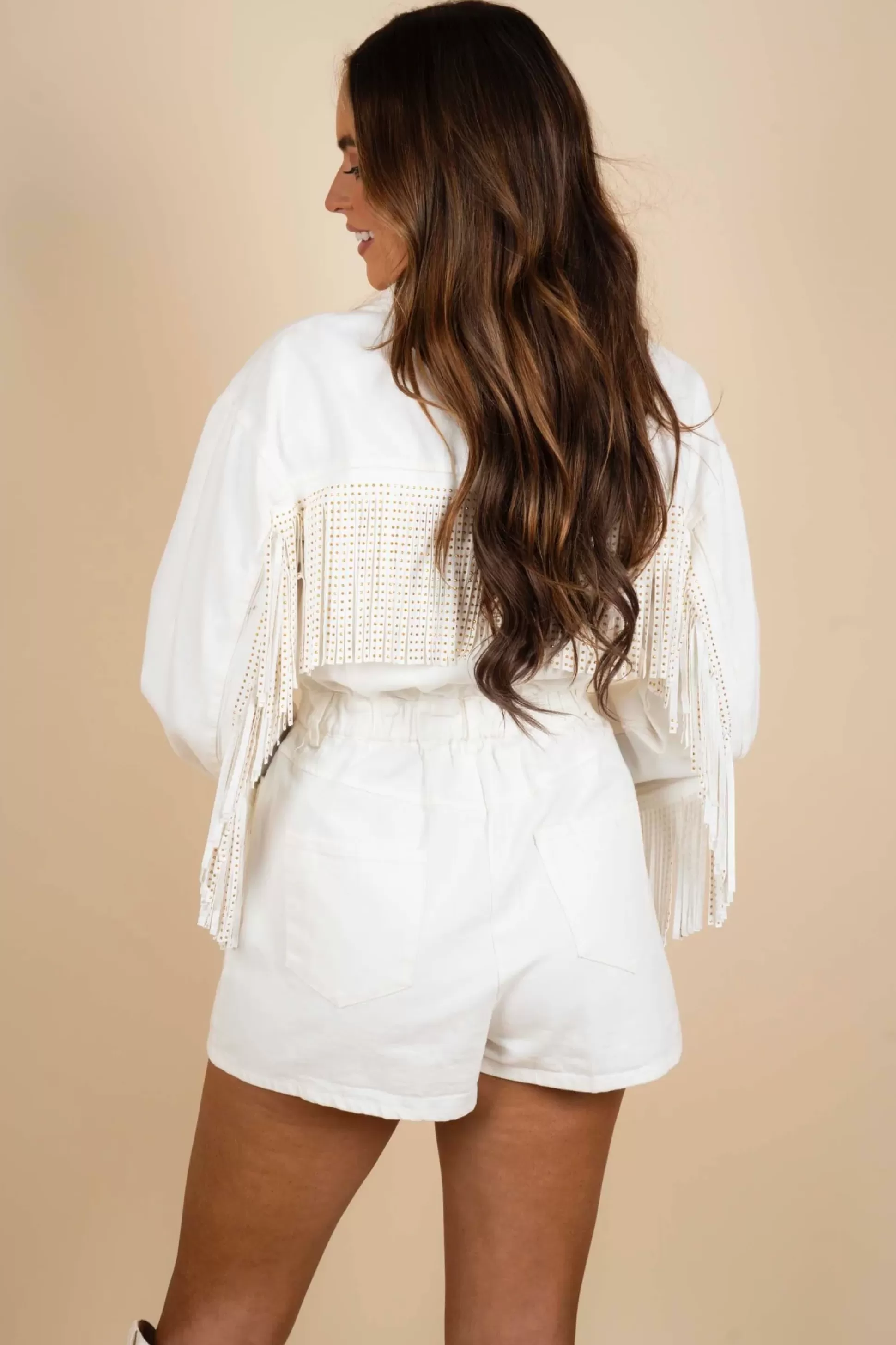 Blushing Brunette Good Heart Romper (Cream)>Women Rompers