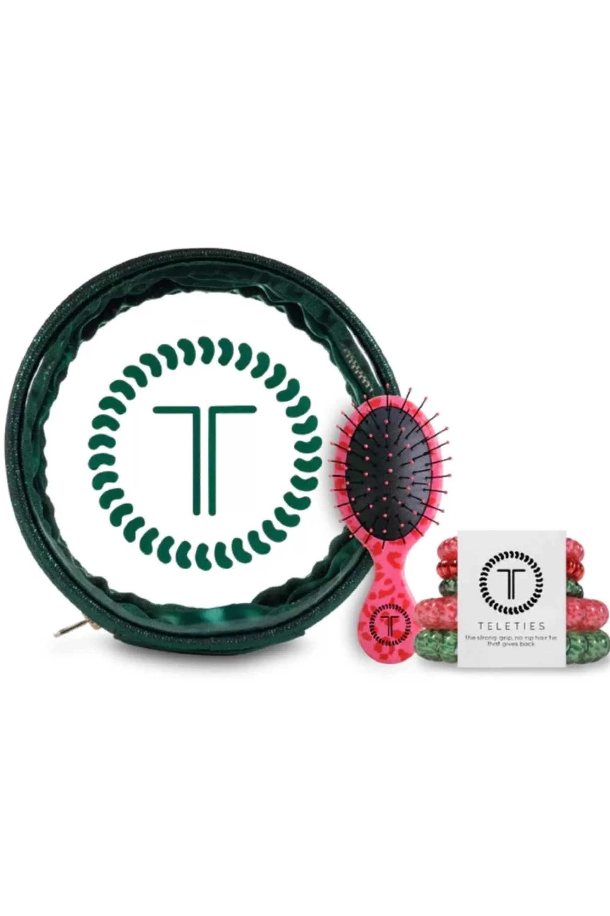 Blushing Brunette Green Holiday Bundle Teleties>Women Hair Accessories