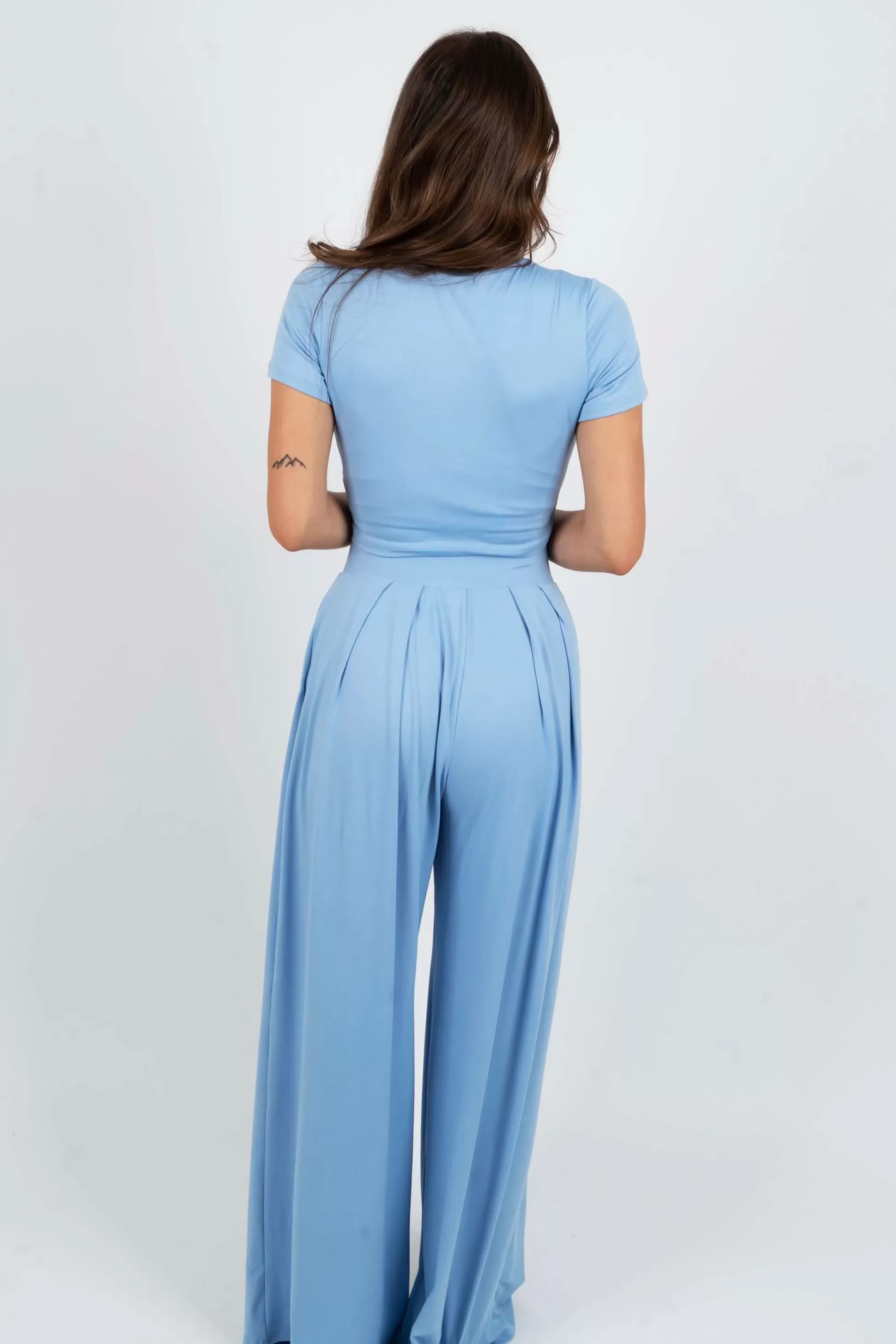 Blushing Brunette Had Me At Hello Set (Light Blue)>Women Two Piece Sets