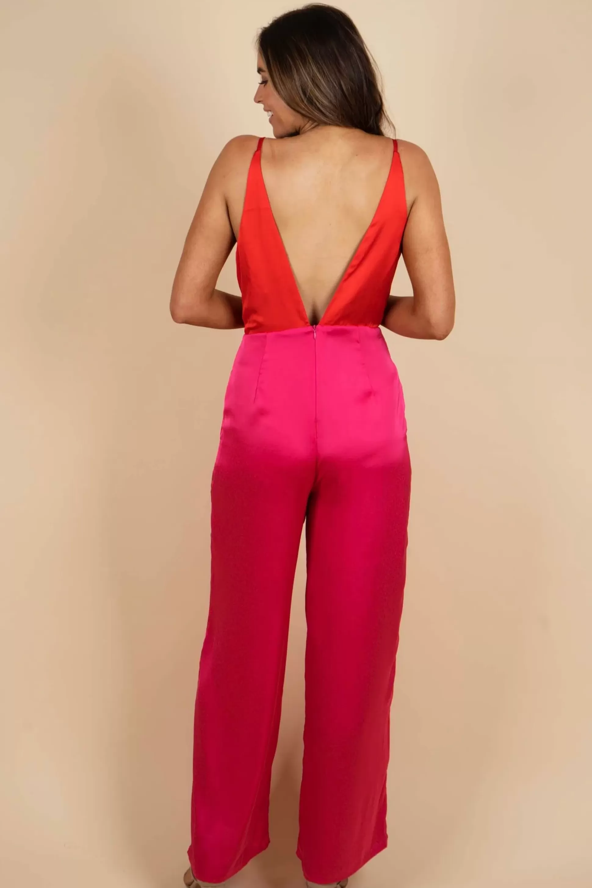 Blushing Brunette Heavenly Sights Jumpsuit (Red)>Women Jumpsuits