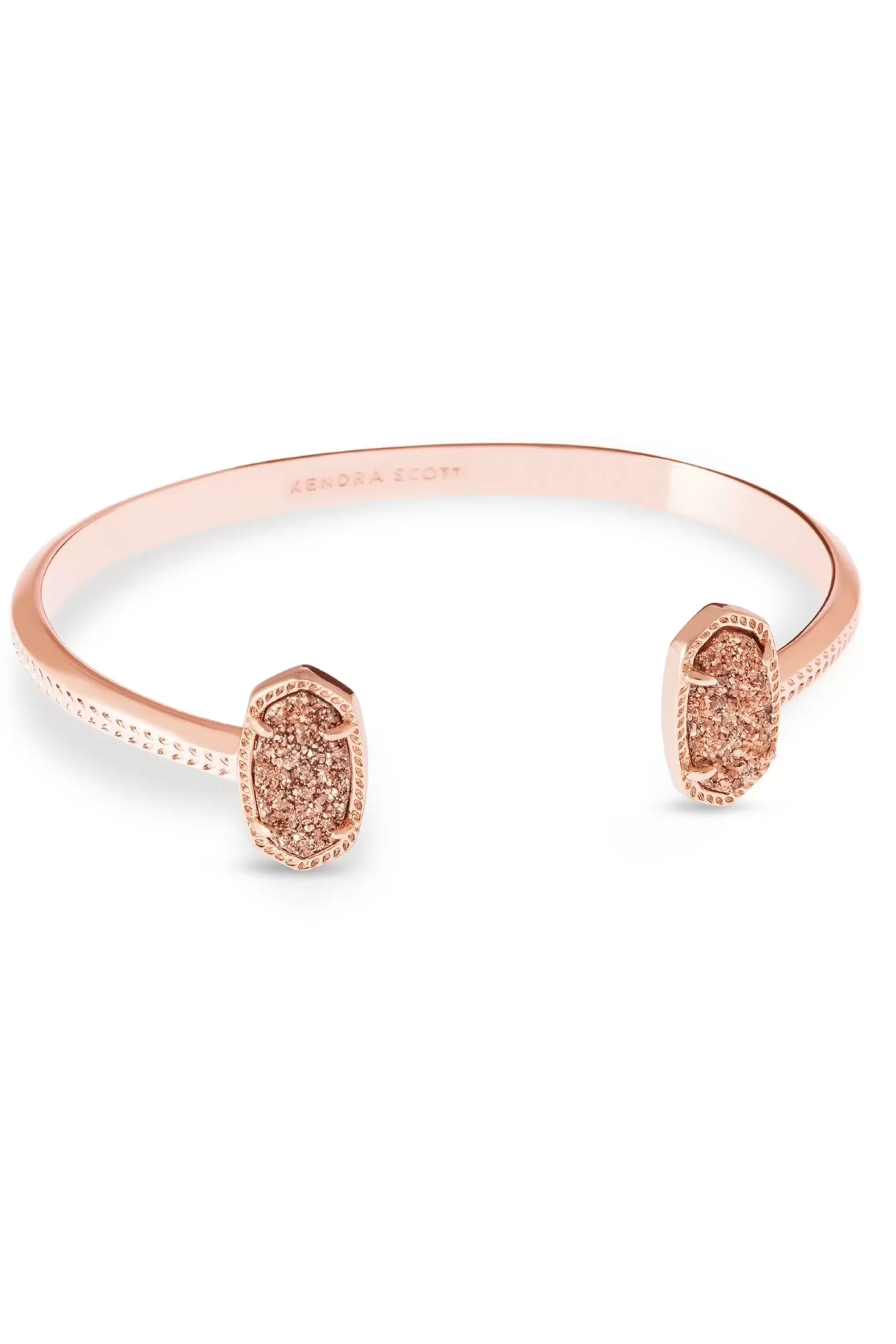 Blushing Brunette Kendra Scott Elton Rose Gold Cuff Bracelet In Rose Gold Drusy>Women Jewelry