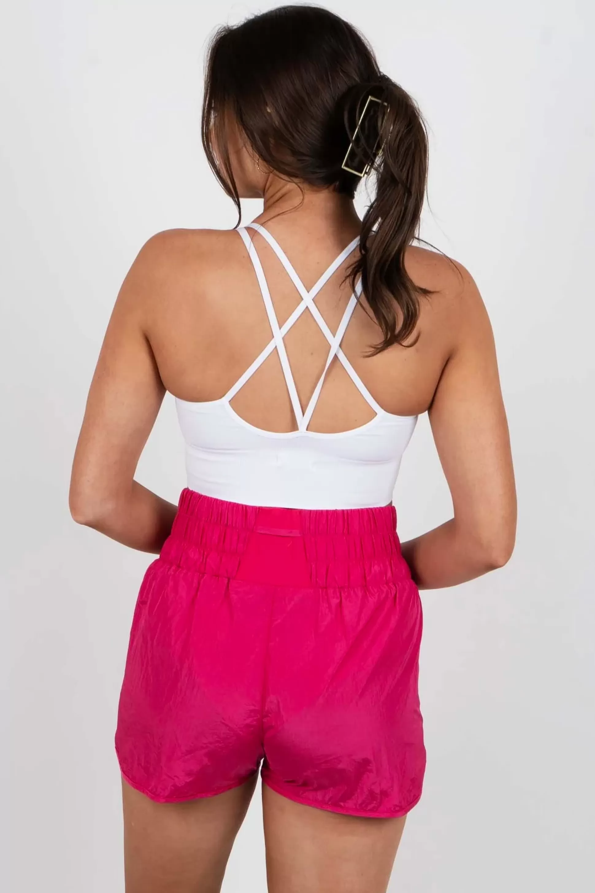 Blushing Brunette Living Life Shorts (Hot Pink)>Women Shorts