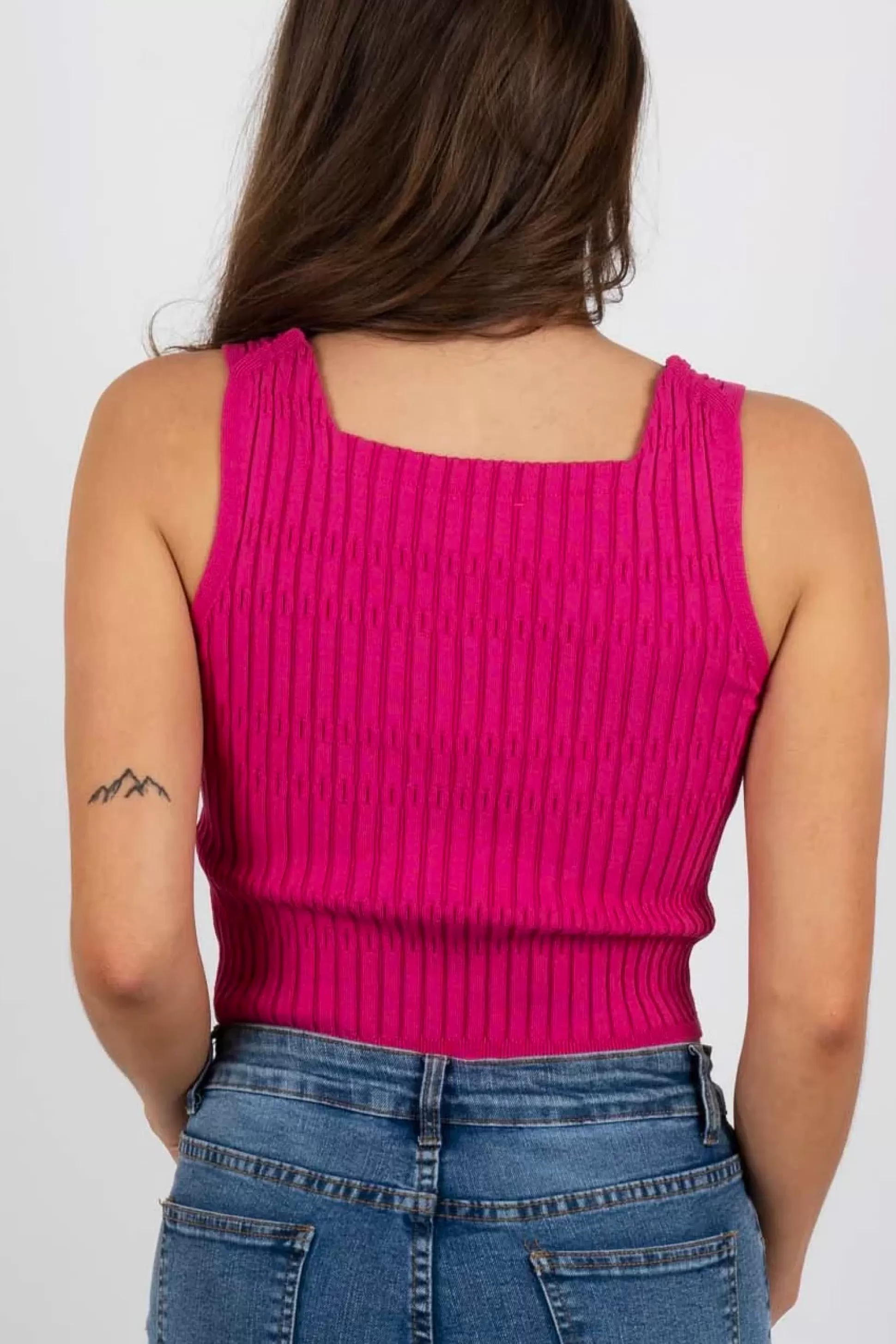 Blushing Brunette Never Giving Up Top (Hot Pink)>Women Sleeveless + Tanks