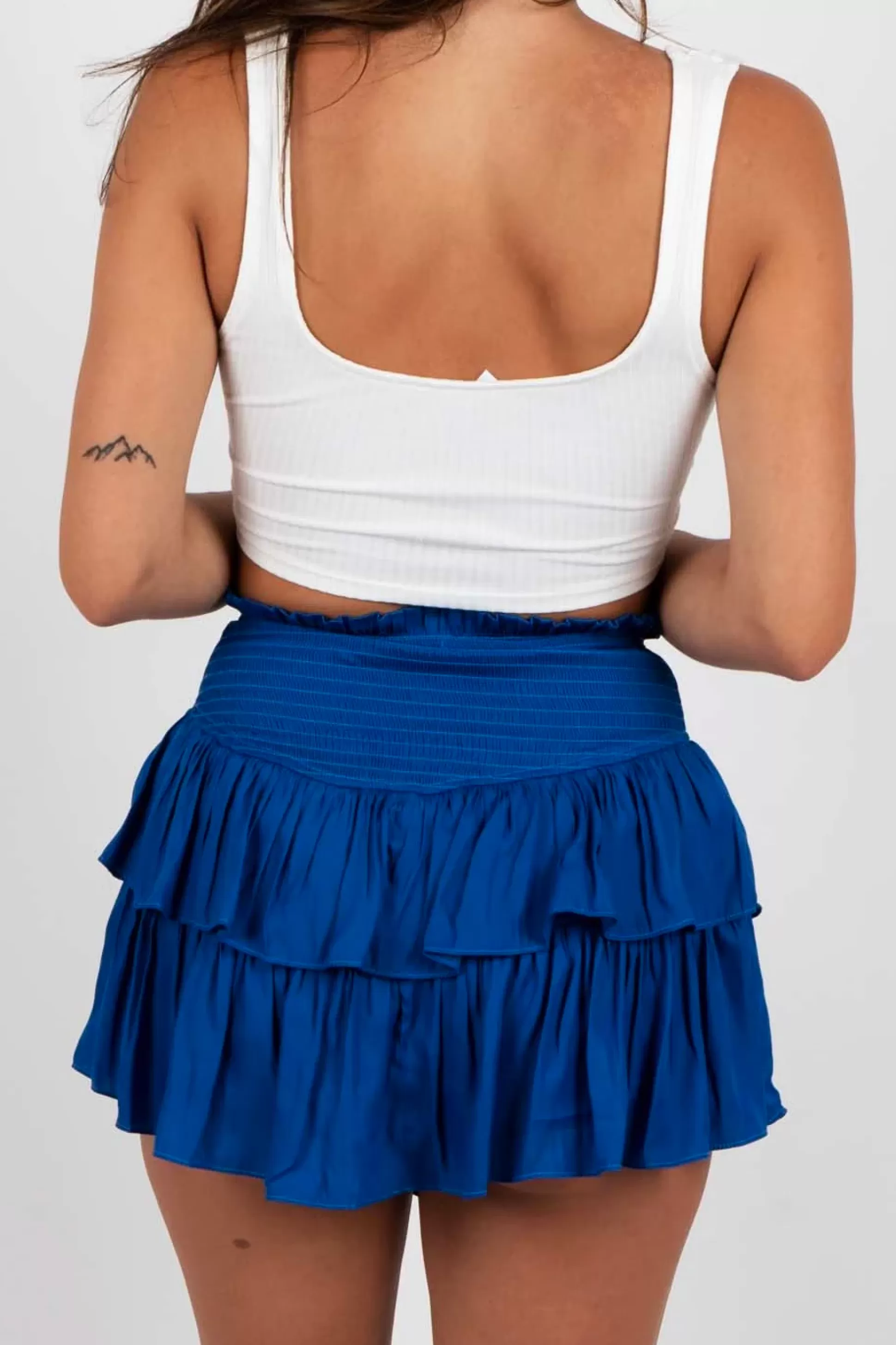 Blushing Brunette Parting Ways Skirt (Blue)>Women Skirts And Skorts