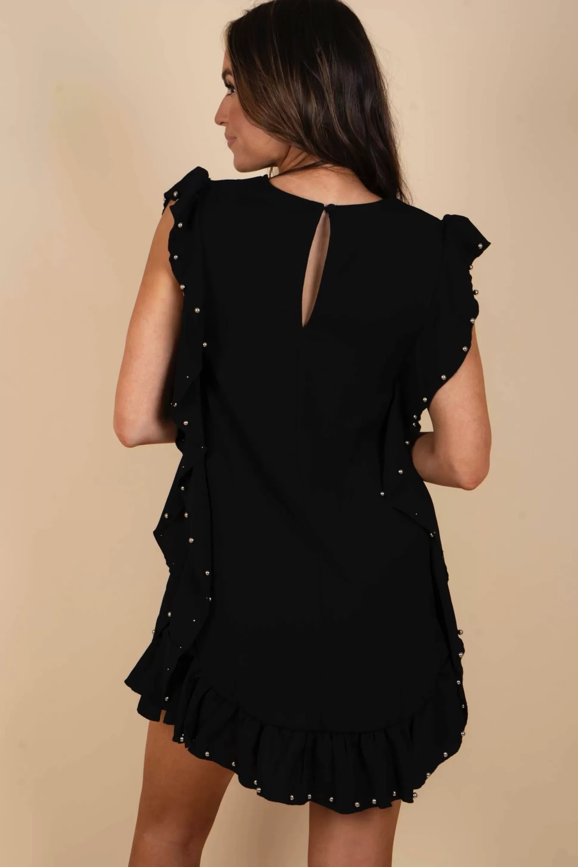 Blushing Brunette Razzle Dazzle Dress (Black)>Women Dresses