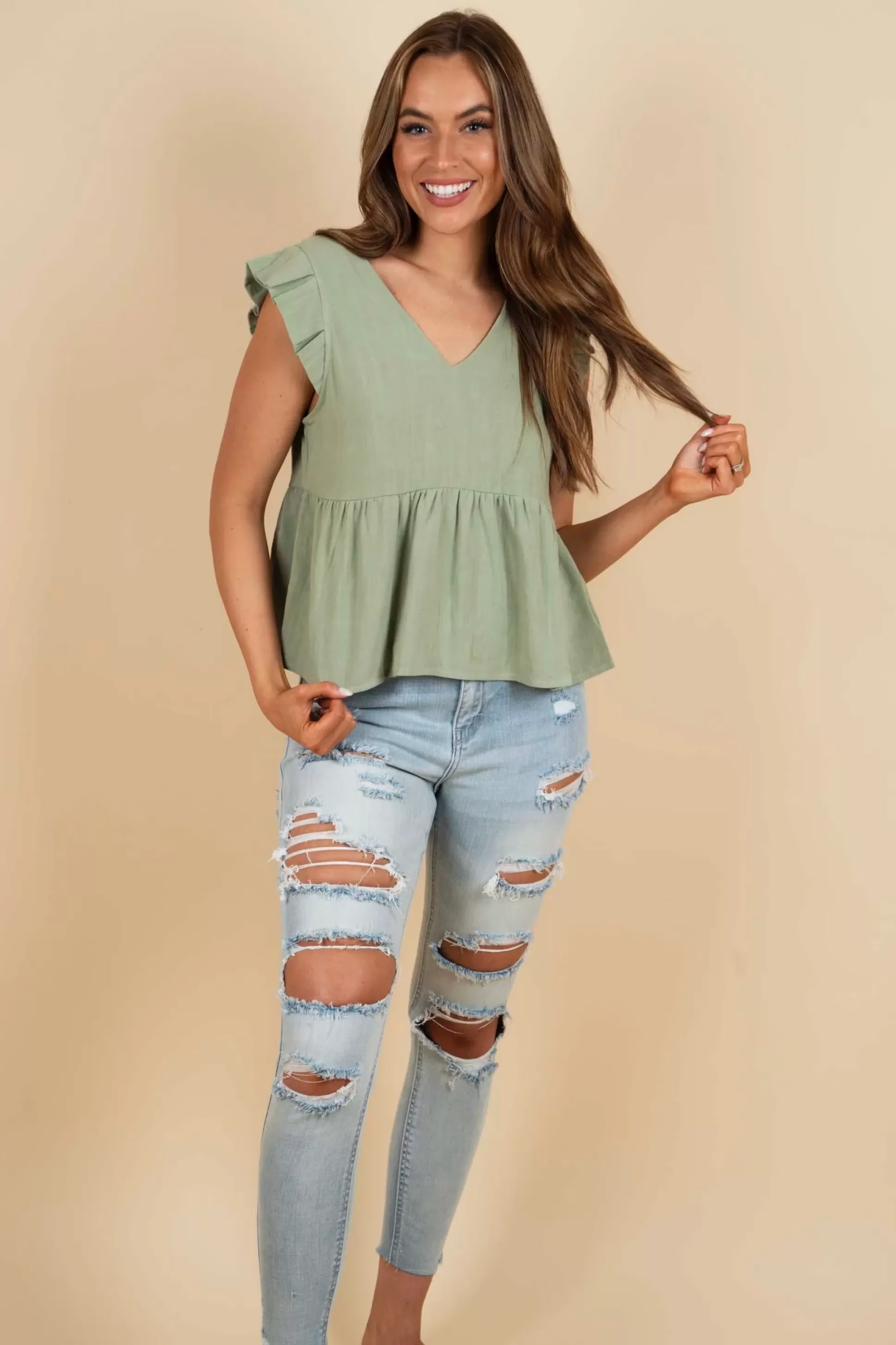 Blushing Brunette Riley Distressed Skinny Jeans>Women Pants And Jeans