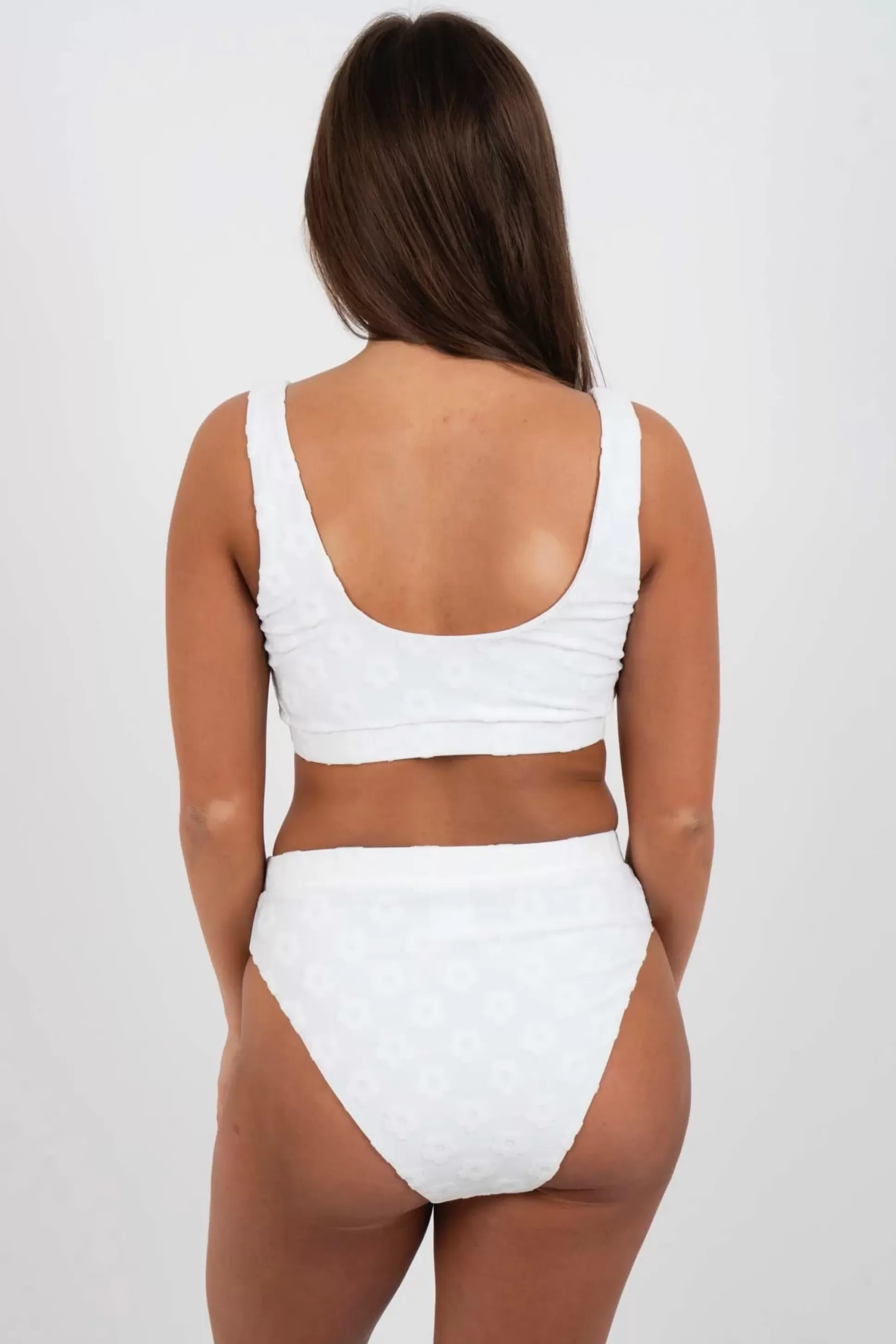 Blushing Brunette Summer Love Swimsuit Bottom (White)>Women Two Piece Swimsuits