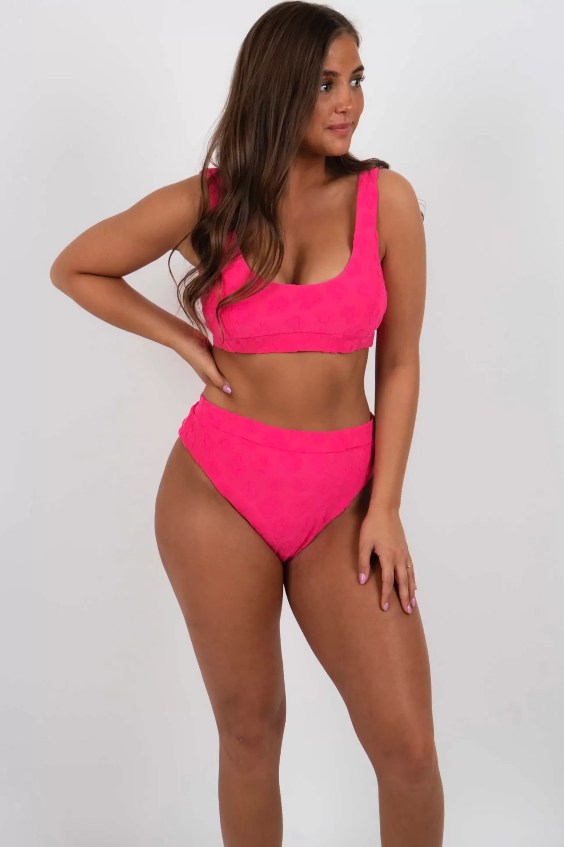 Blushing Brunette Summer Love Swimsuit Top (Pink)>Women Two Piece Swimsuits