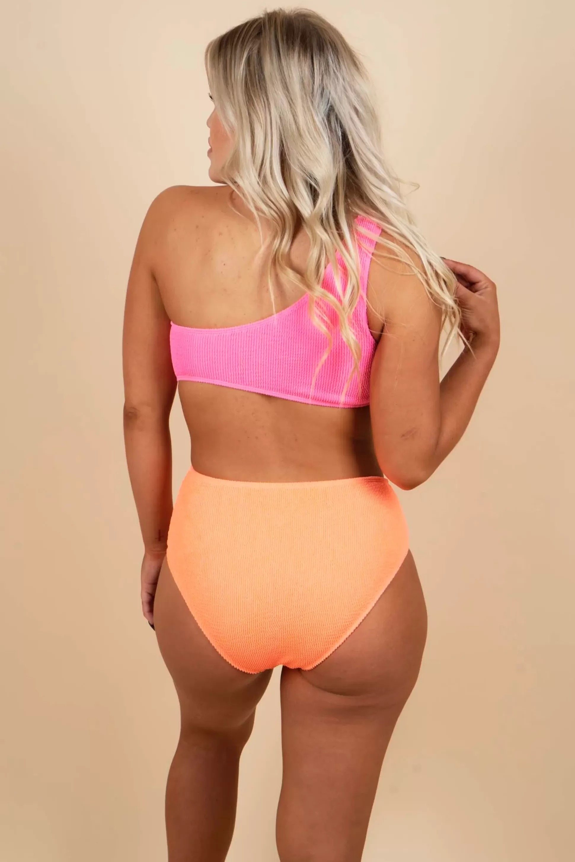 Blushing Brunette Sunshine Sweetheart One Piece (Pink/Orange)>Women One Piece Swimsuits