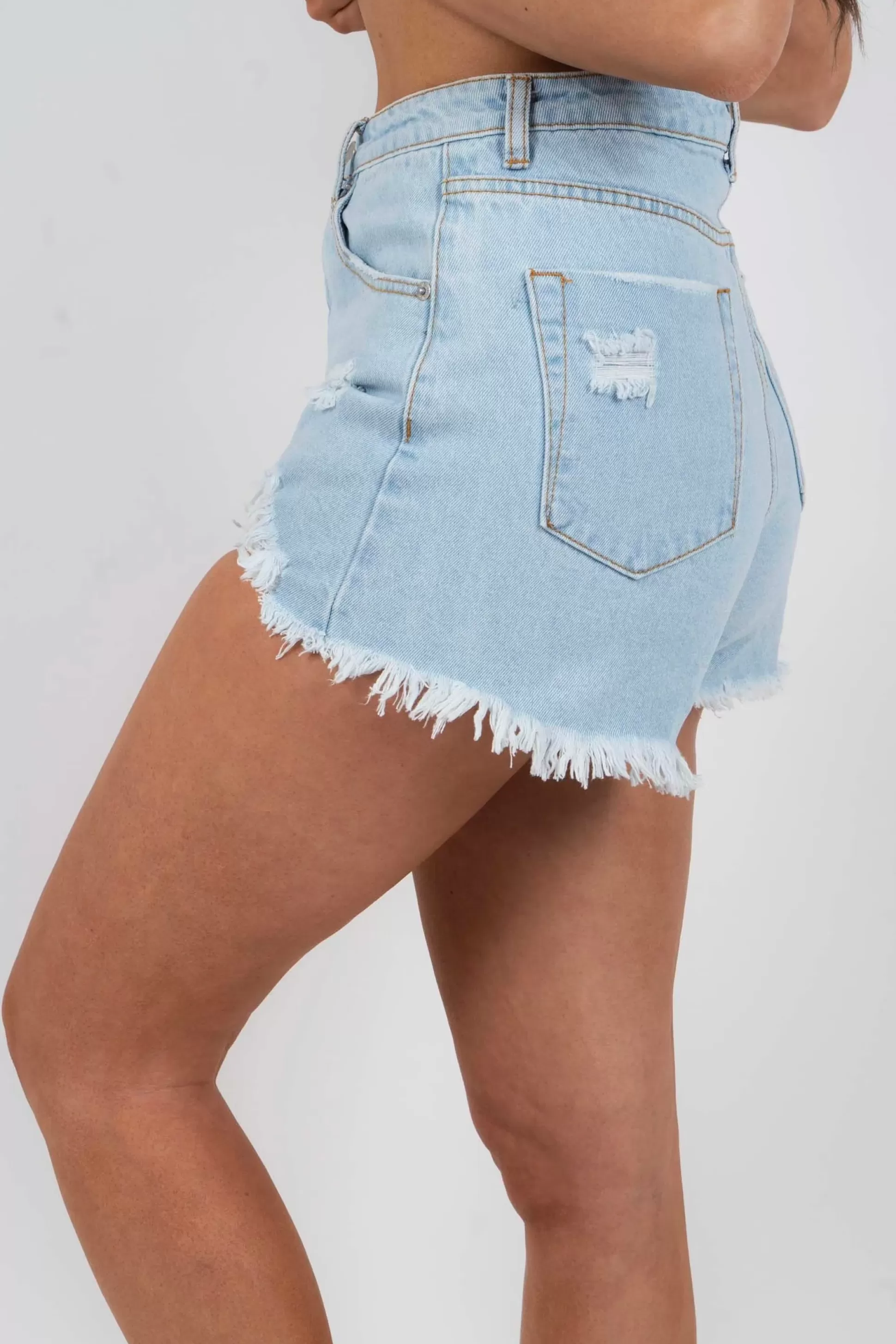 Blushing Brunette Take It Or Leave It Shorts (Light Denim)>Women Shorts