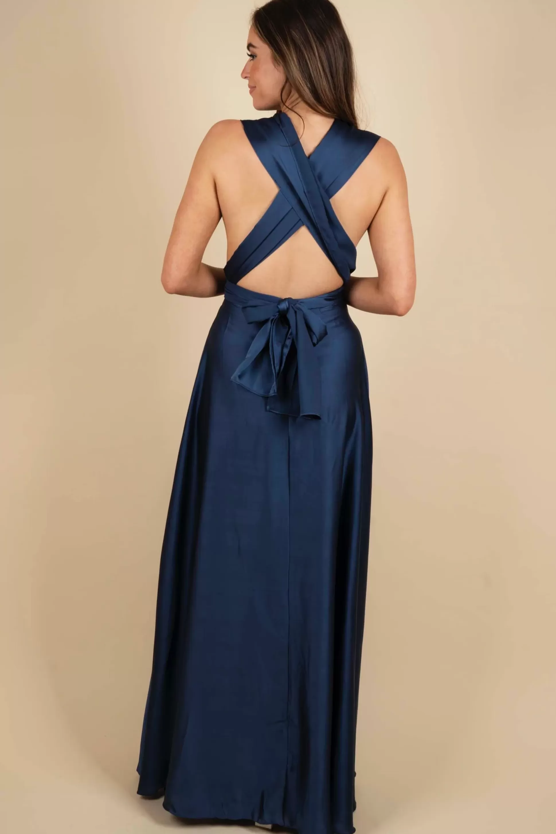 Blushing Brunette Unmatched Beauty Maxi Dress (Navy)>Women Dresses