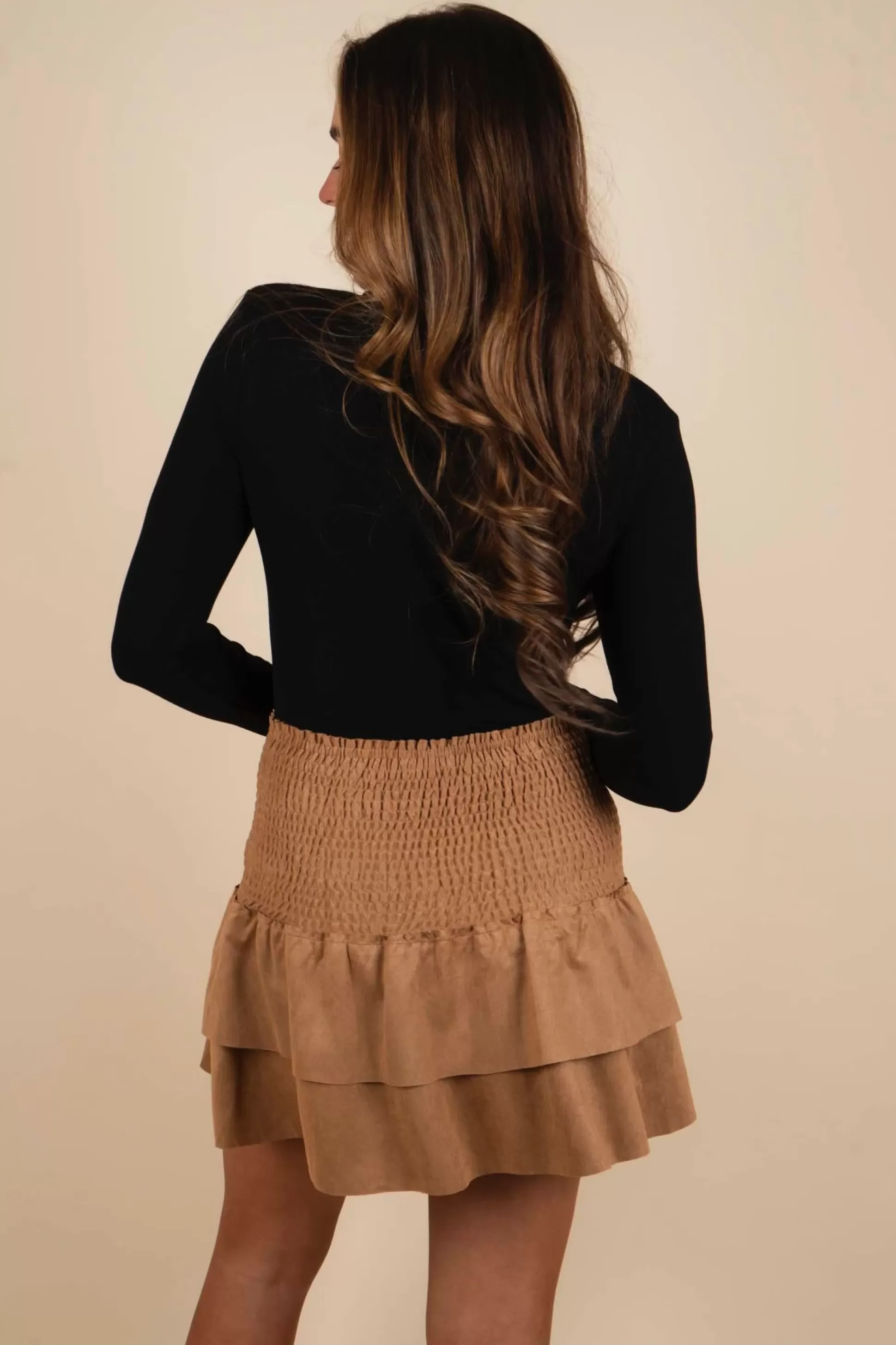 Blushing Brunette Way Too Much Skirt (Camel)>Women Skirts And Skorts