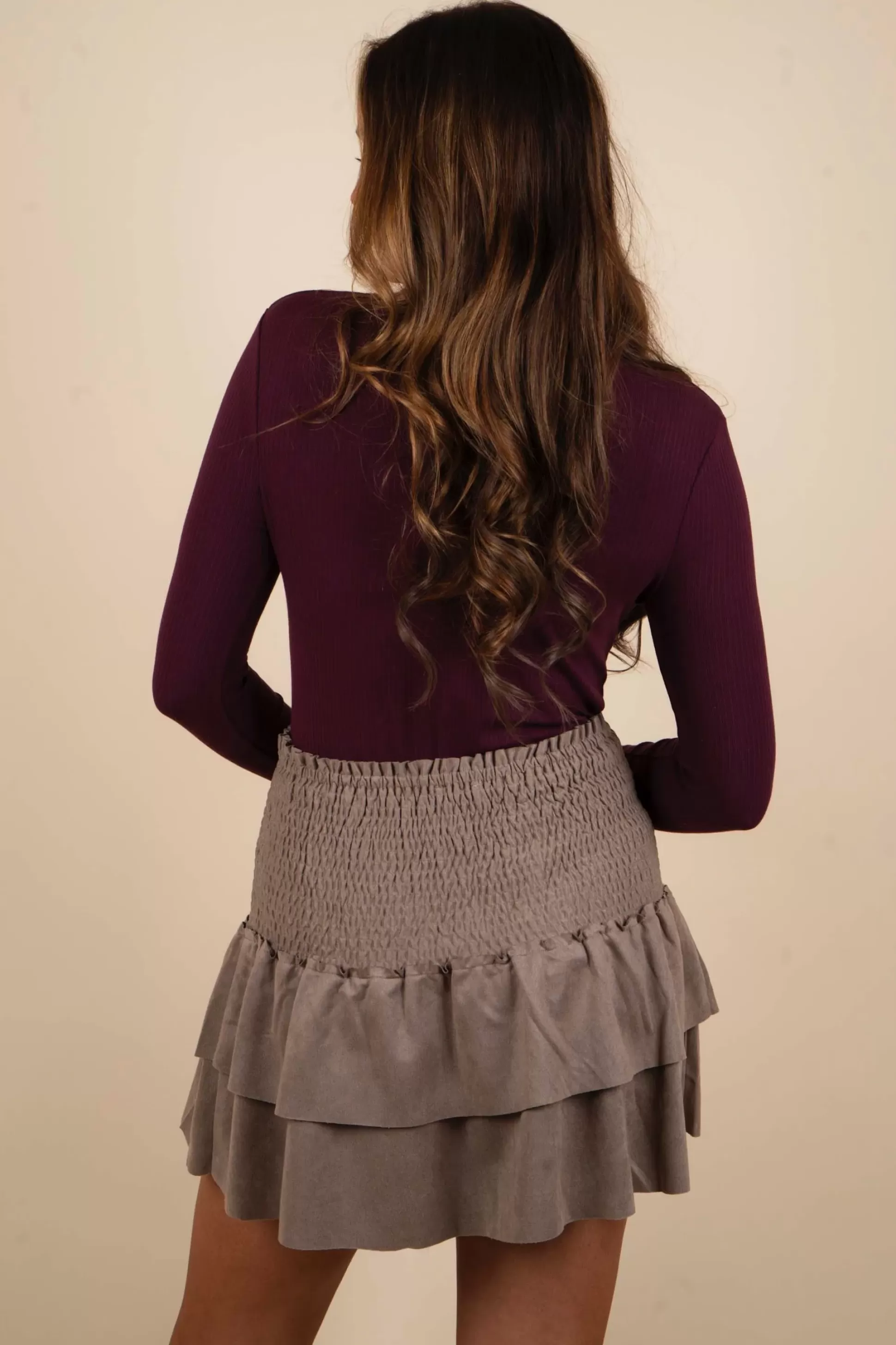 Blushing Brunette Way Too Much Skirt (Mocha)>Women Skirts And Skorts